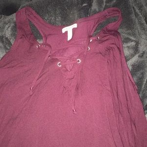 PINK SUPER SOFT lace up tank top!